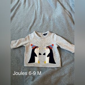 Joules penguins applique long sleeve top 6-9 M